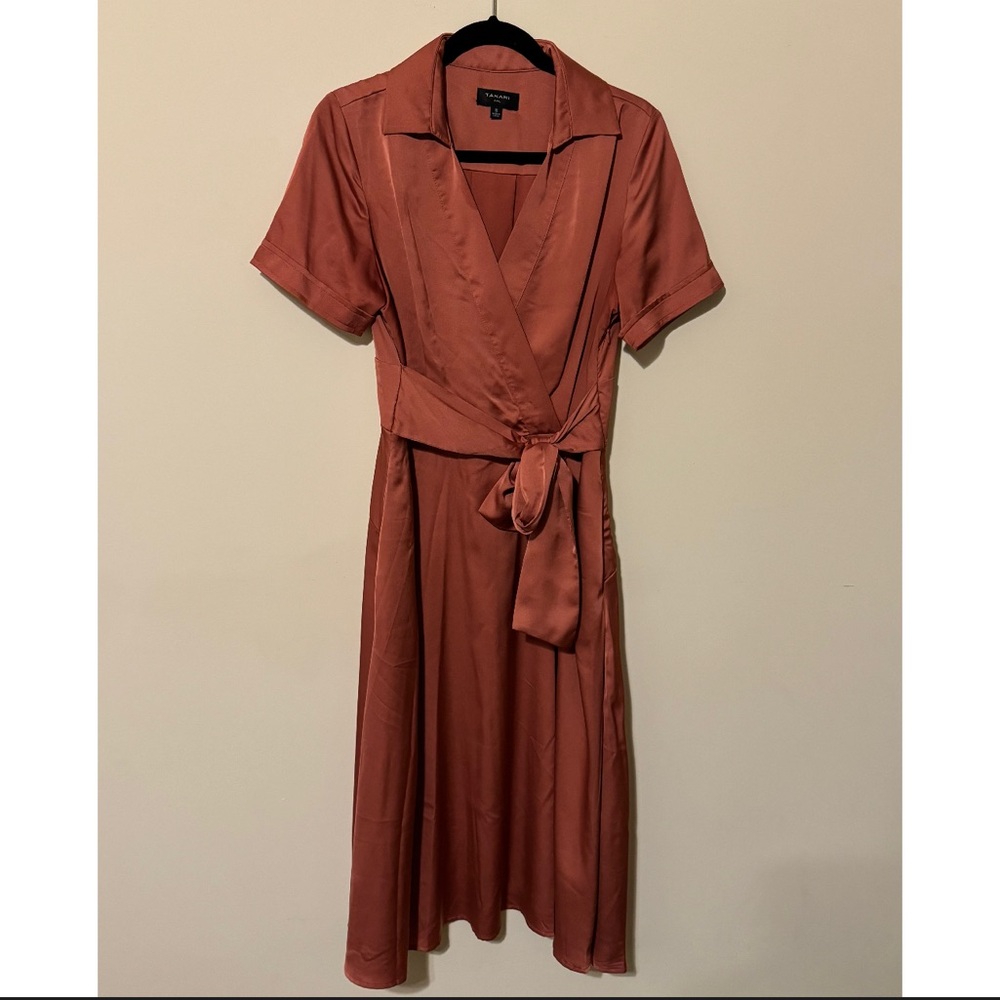 TAHARI FAUX WRAP TIE DRESS ~ Size 8